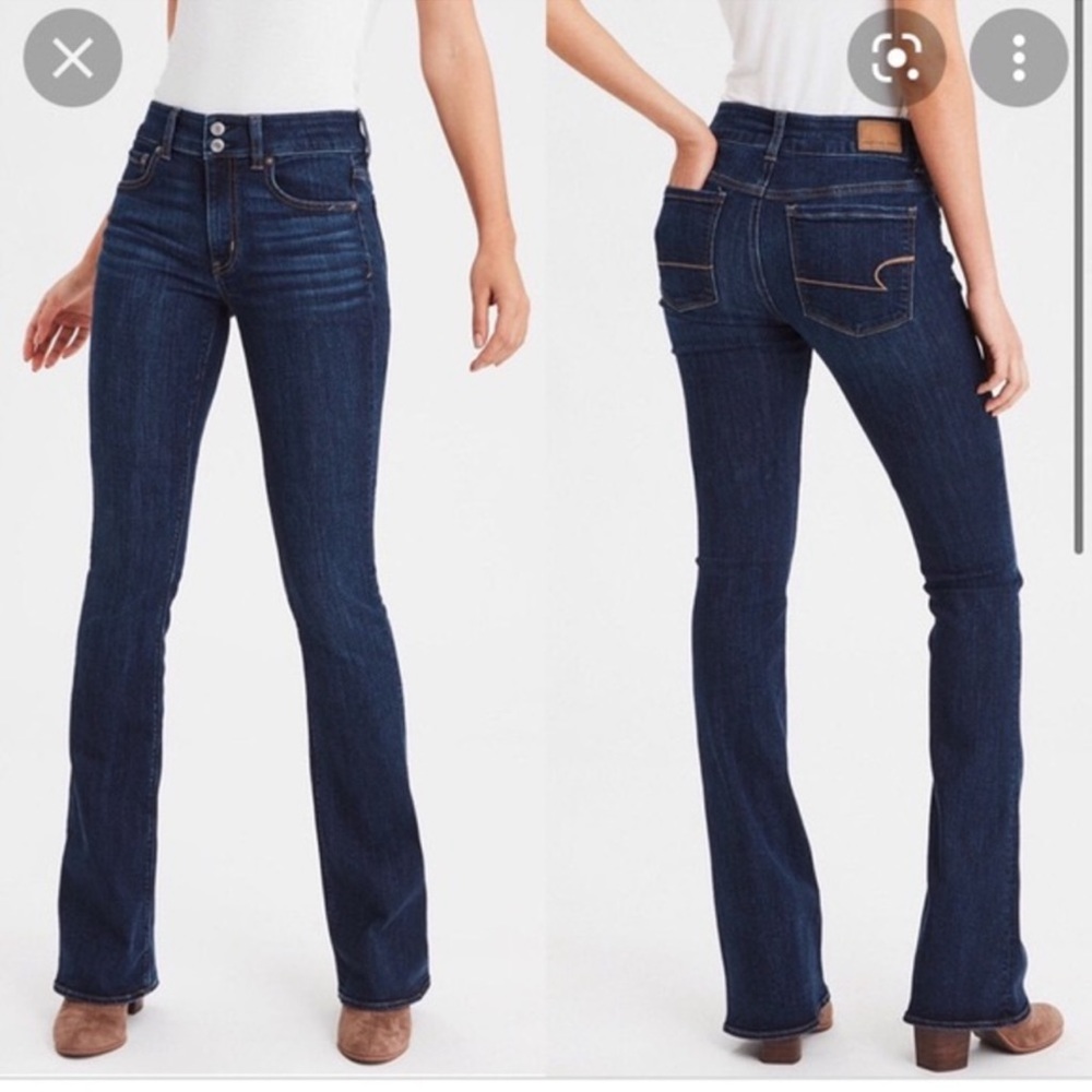 American Eagle Low Rise Artist Flare Dark Wash Jeans